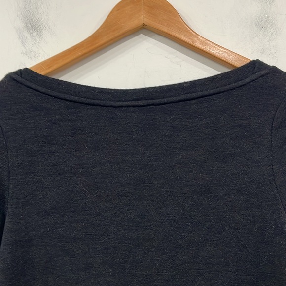 Wilfred Free Cut out front Long Sleeve Top In Black and Heathered Purple size L - Picture 5 of 9